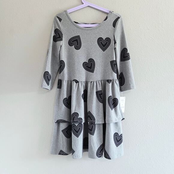 Epic Threads Girls Sweetheart Soft Tiered Dress Size Small Gray, Flared NWT - Picture 1 of 8